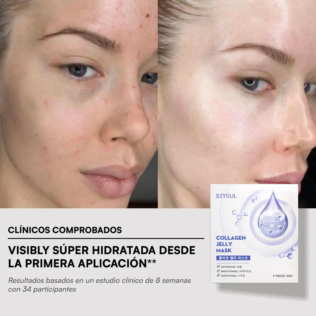 AquaGlow: Mascarilla de Colageno Gelatina Coreana