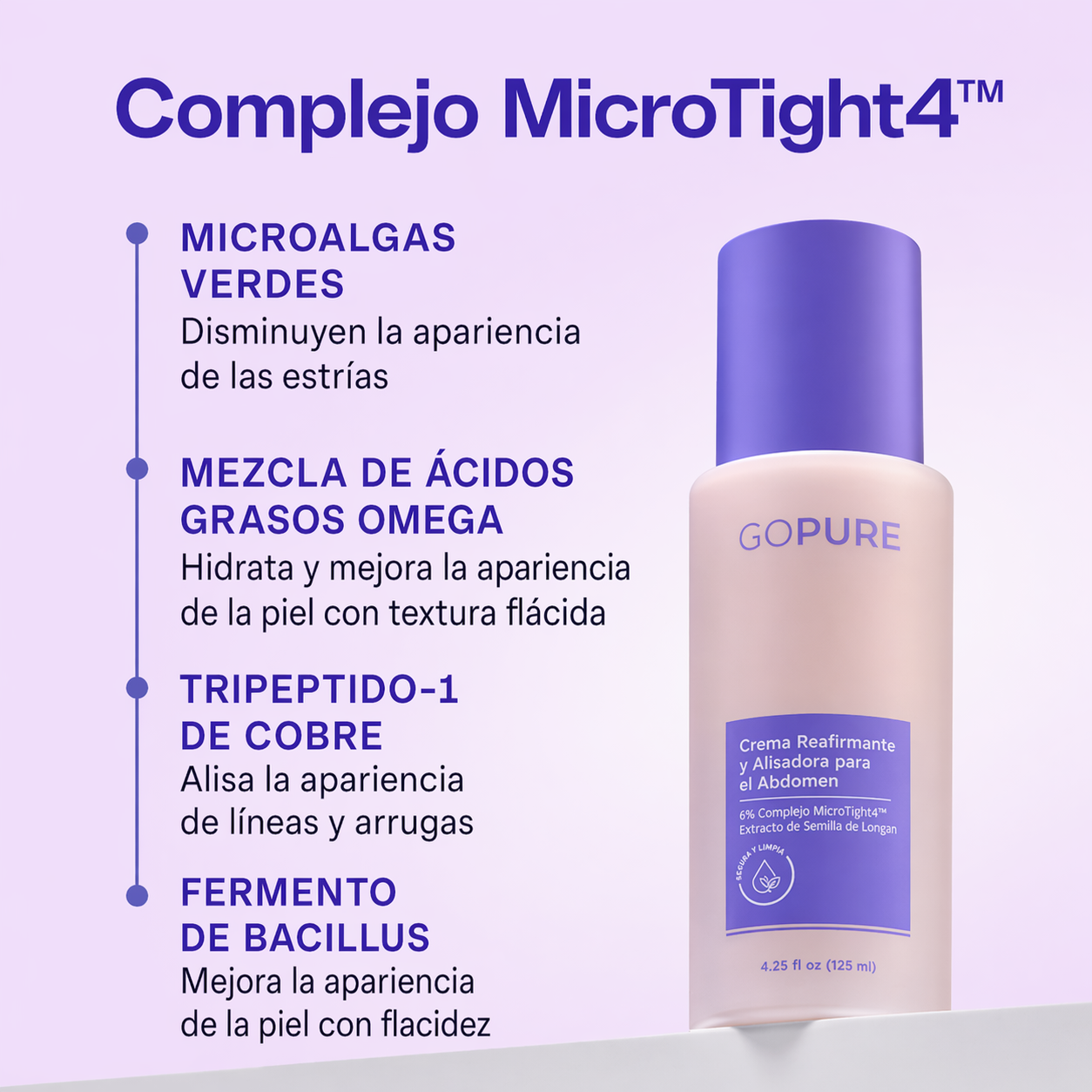 GoPure By Lumi– Crema Antiestrías & Reafirmante Vientre